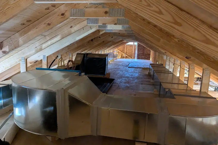 HVAC duct system fully installed