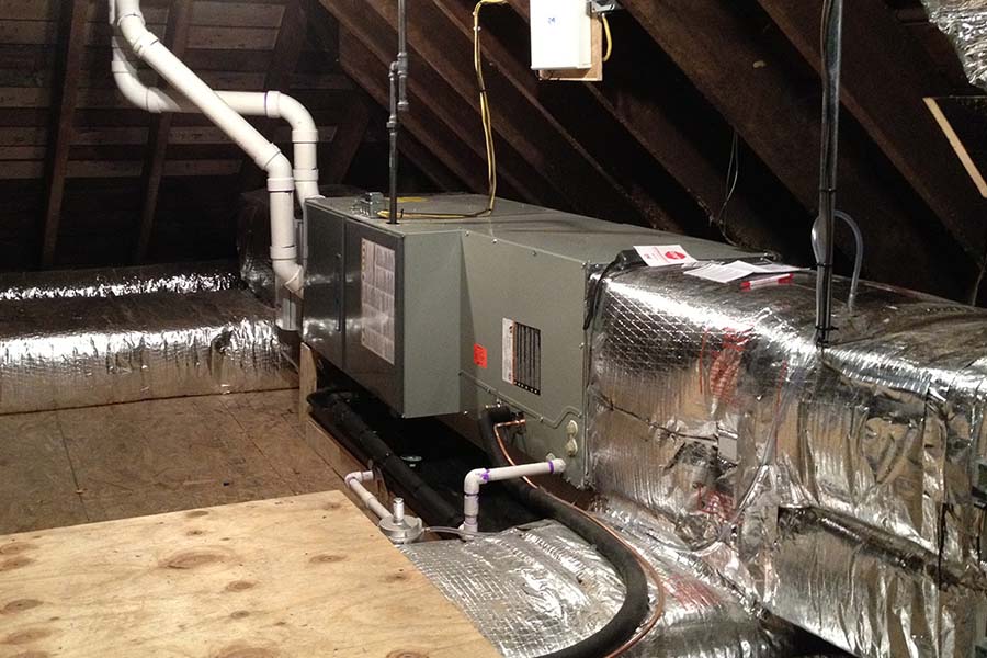 Residential HVAC ductwork installed