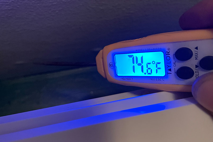 Mini split temperature diagnostic reading